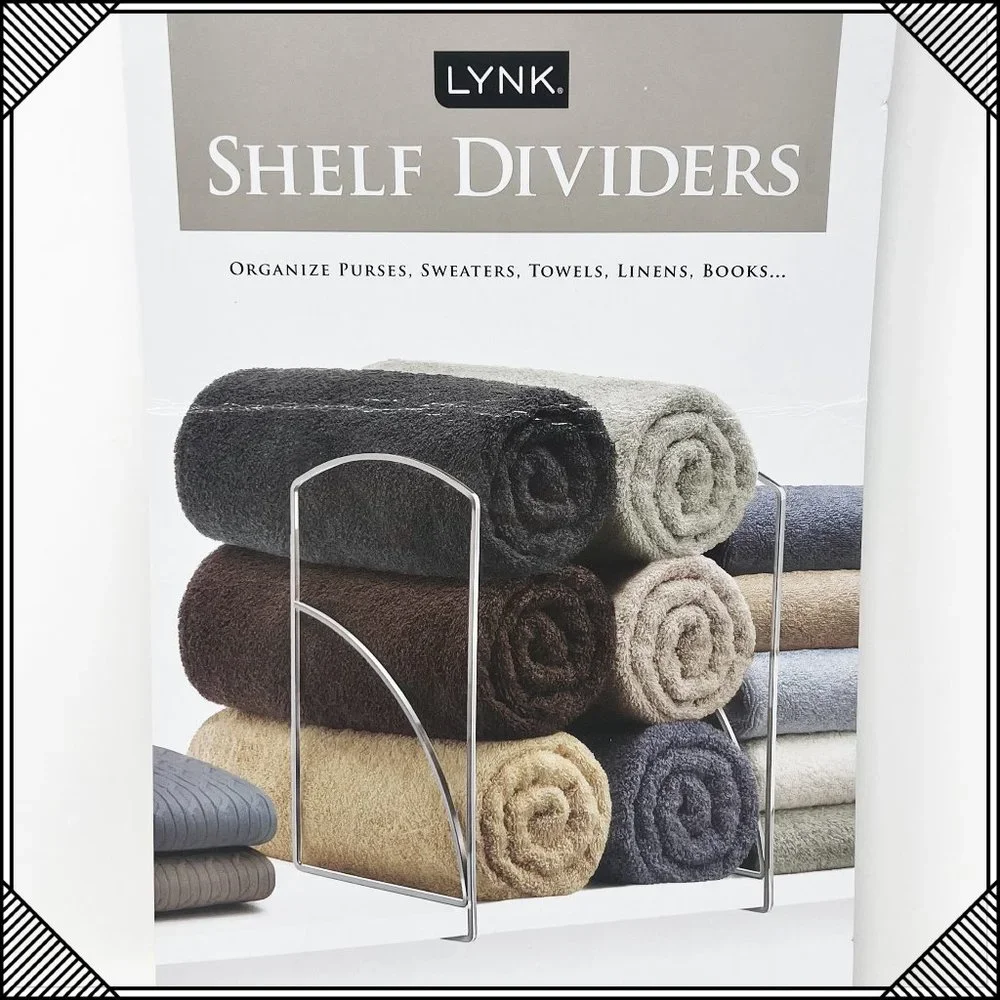 LYNK Shelf Dividers for Linen Closet, Kitchen / Chrome-Plated Steel - Brand New